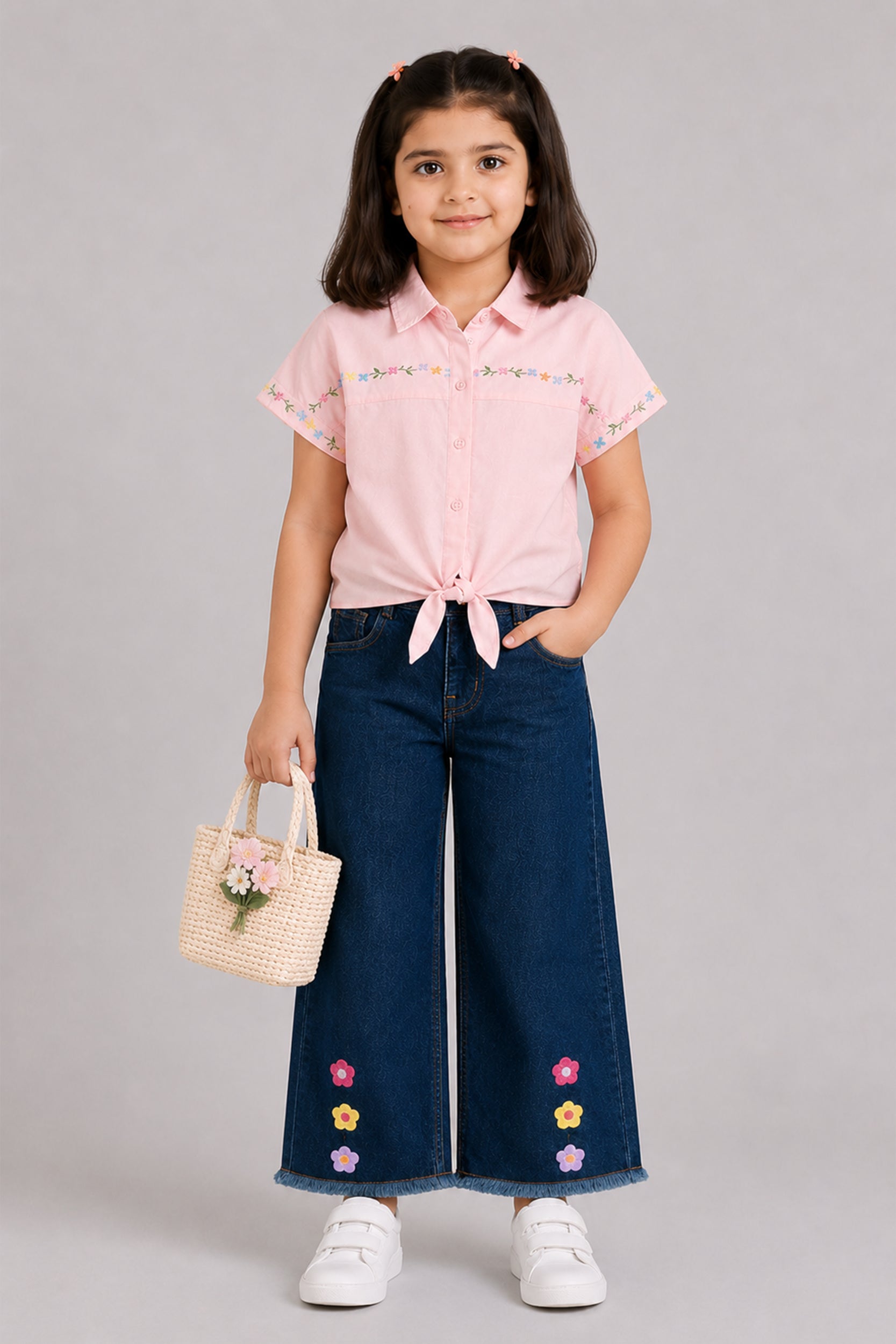 Girls Blossom Breeze Tie-Front Shirt – Pink
