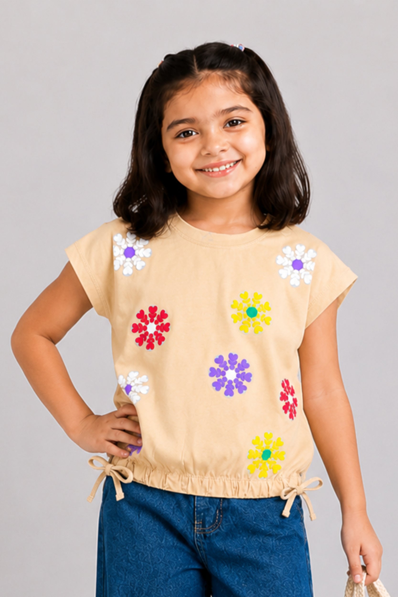 Girls Pastel Bloom Tie-Up Top