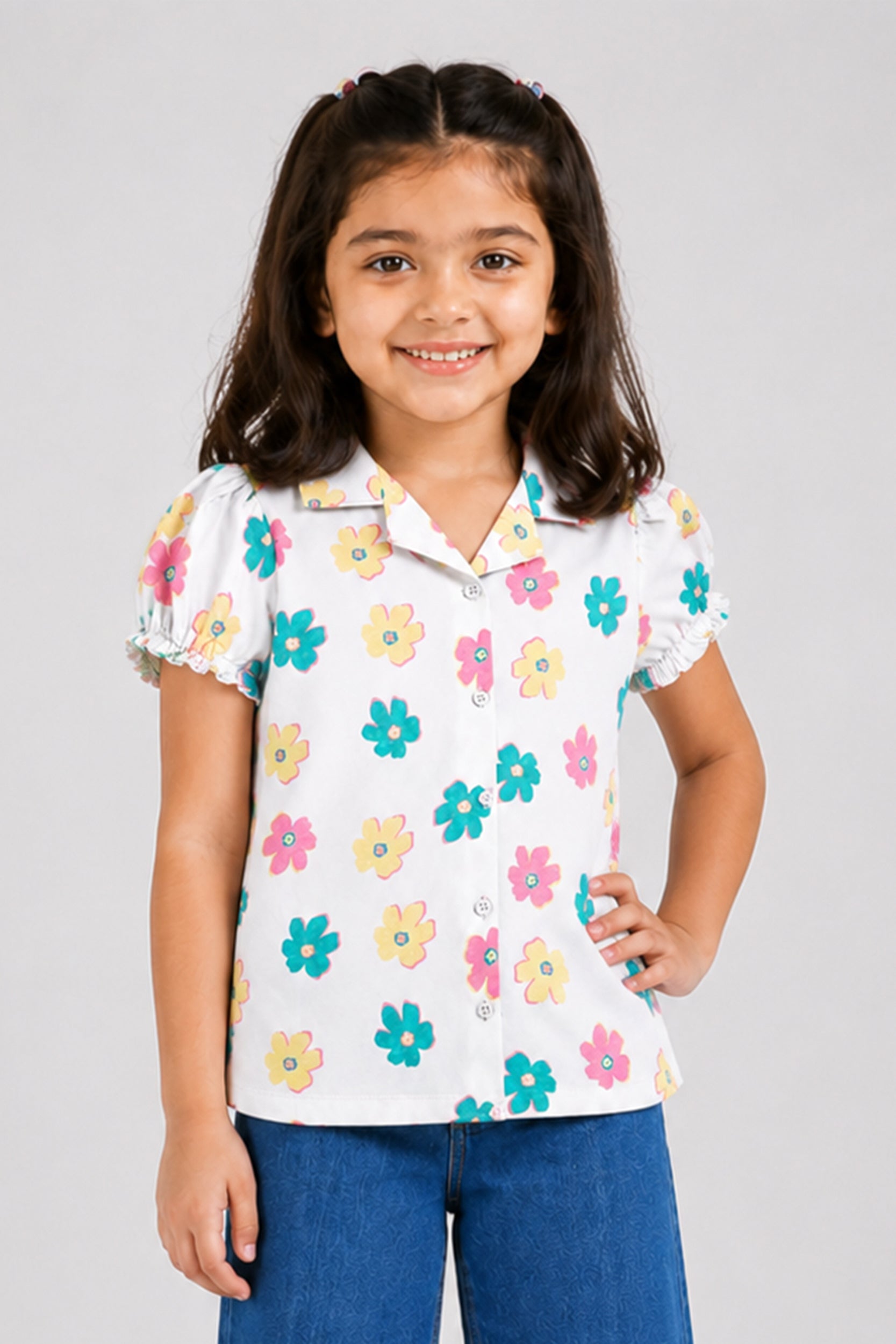 Girls Bloomy Garden Floral Shirt