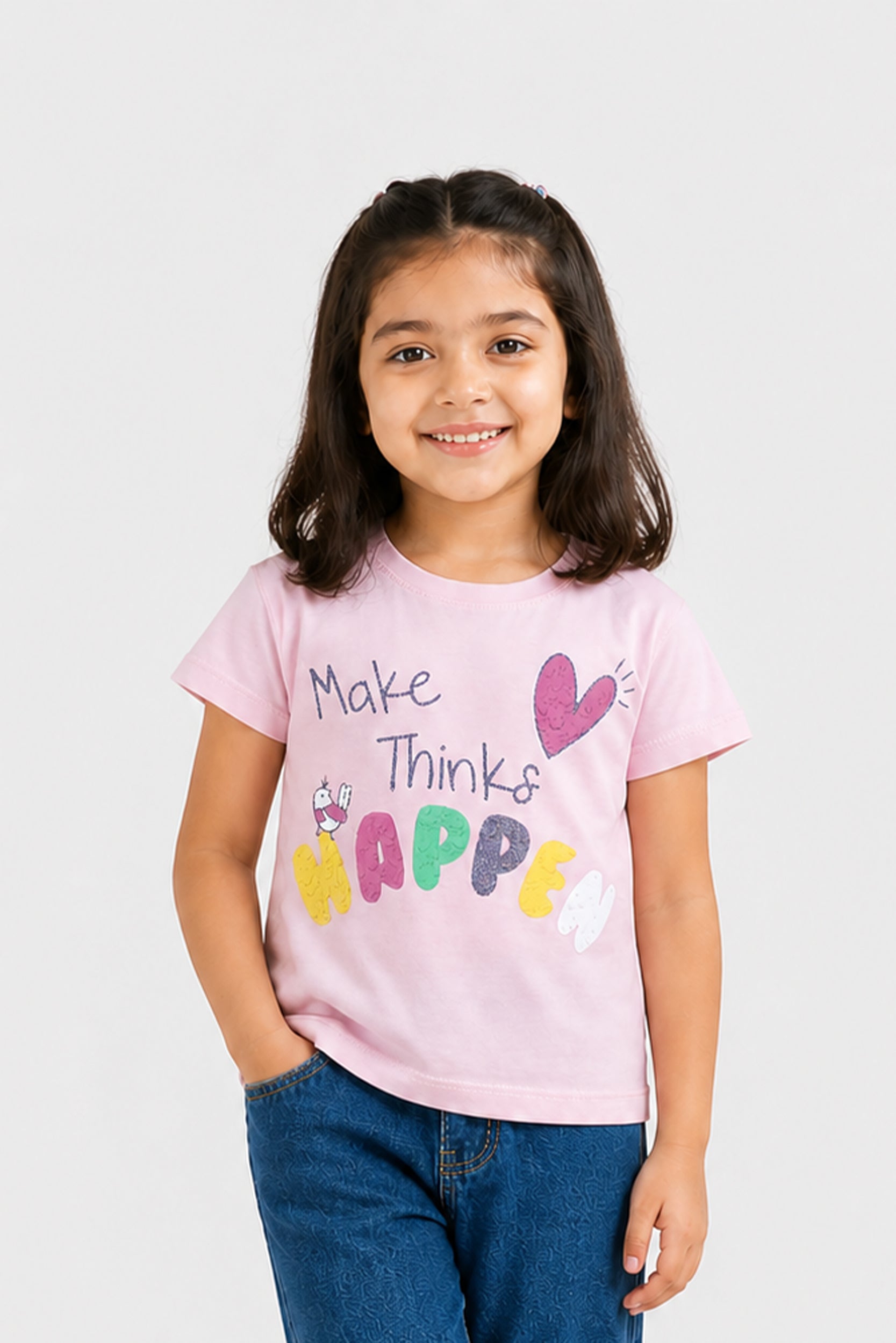 Girls light Pink Short Sleeve T-Shirt