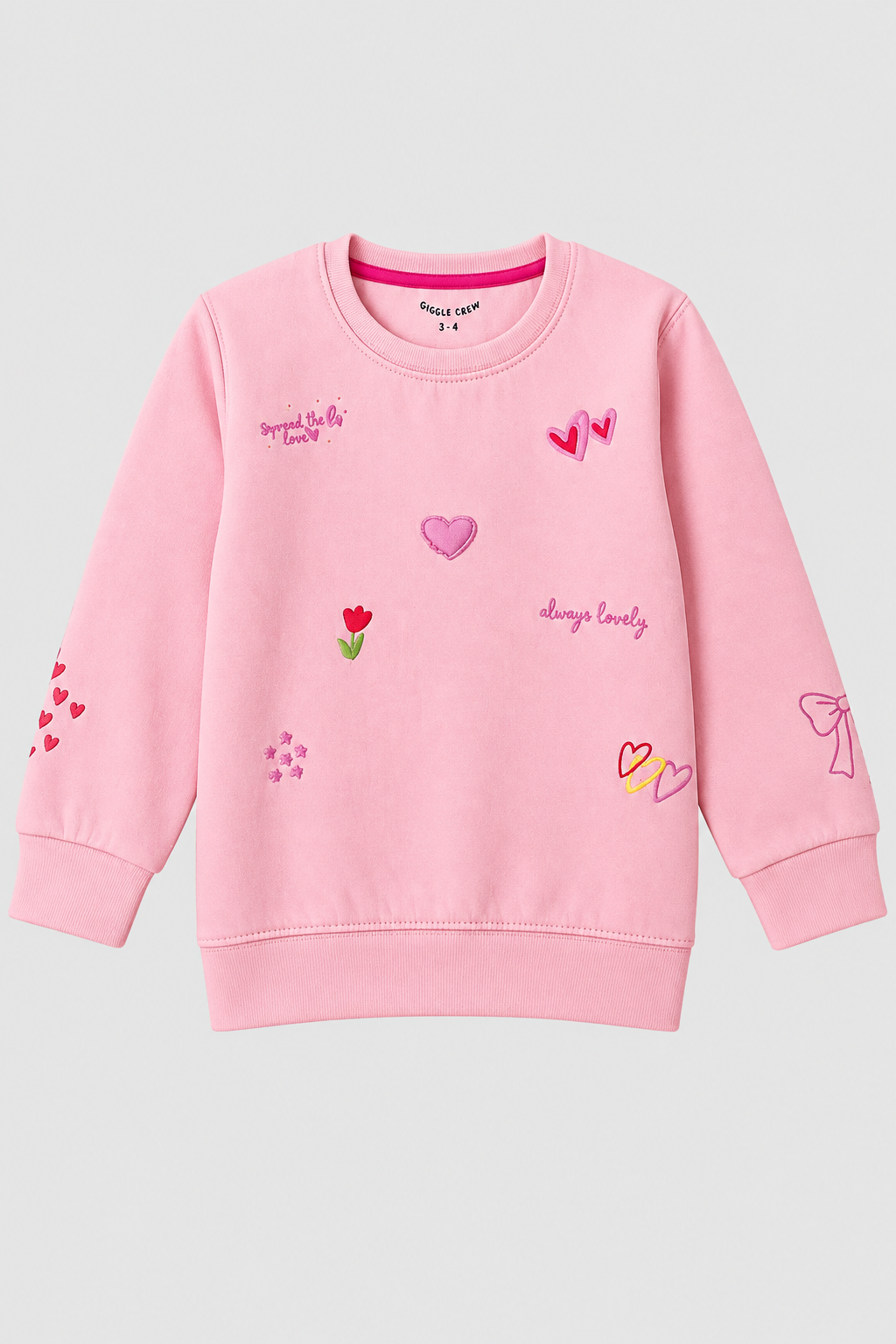 Girls Sweetheart Garden Pink Sweatshirt