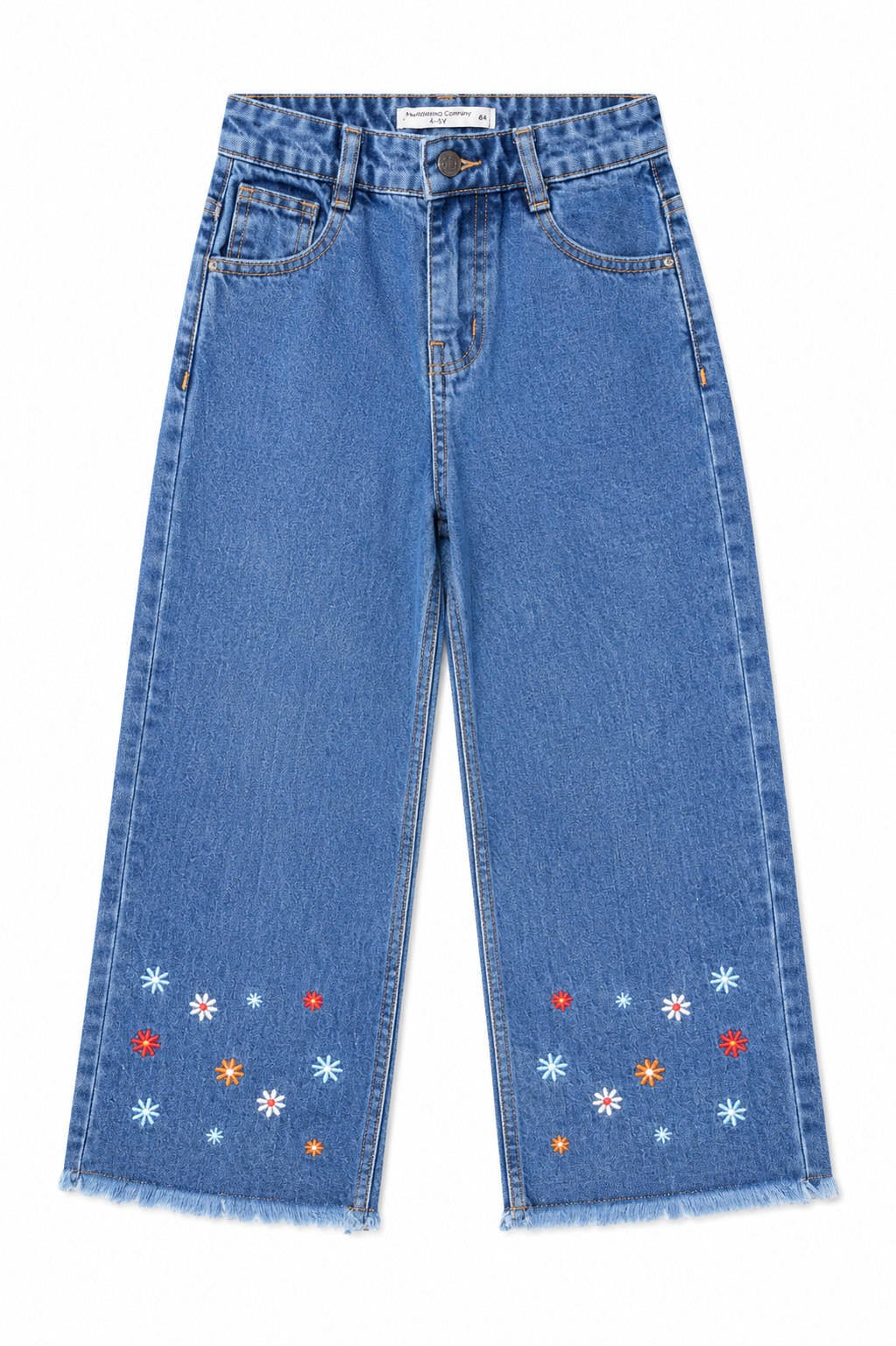 Girls Bloom Breeze Embroidered Denim Pants