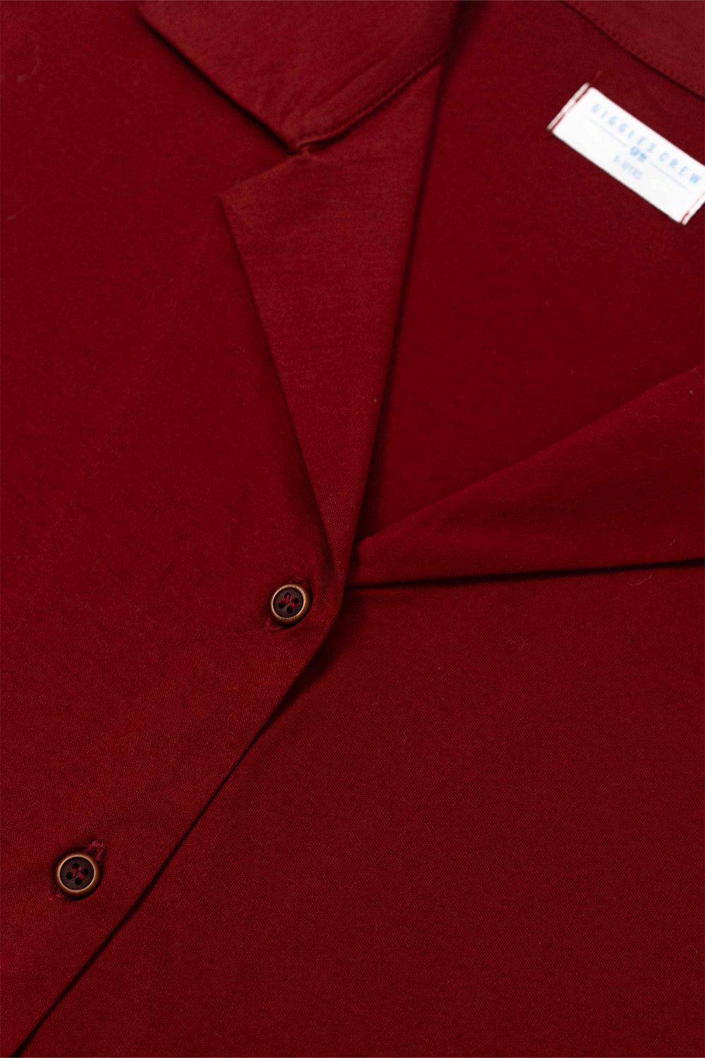 Classic Burgundy Camp-Collar Shirt