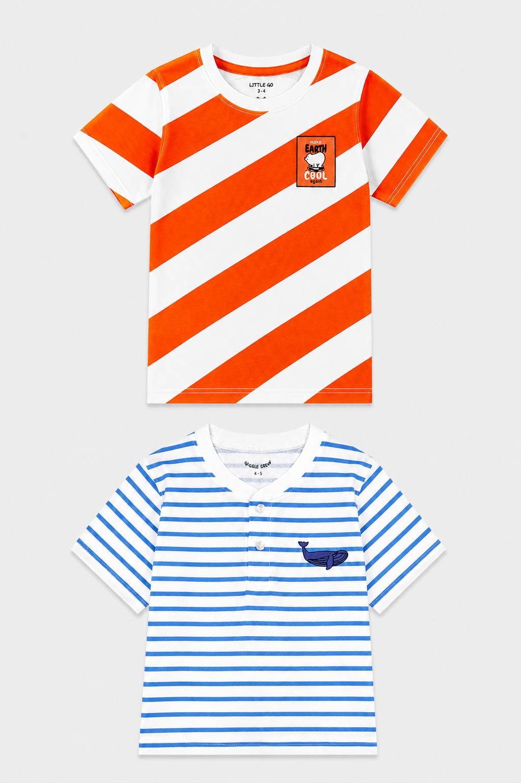 Boys pack of 2 Striped t-shirts