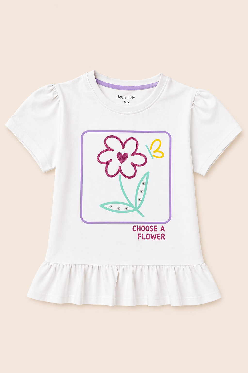Girls Sunny white  Bloom Co-ord Set