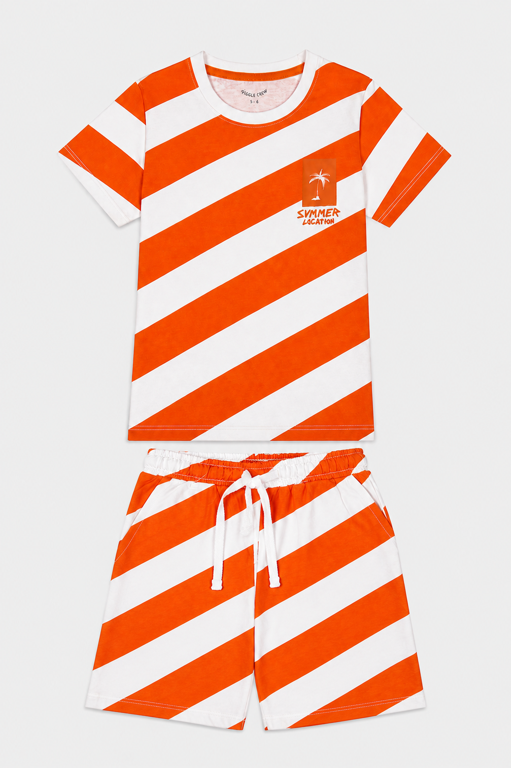 Boys orange Stripe Co-ord Set