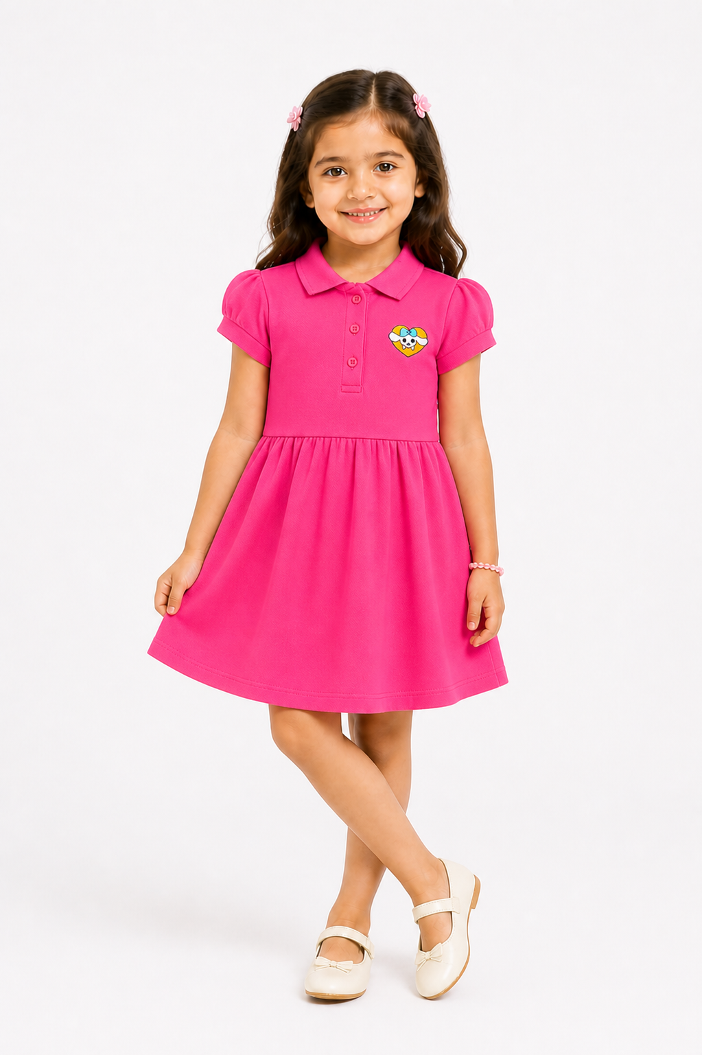 Girls Candy Heart Polo Dress