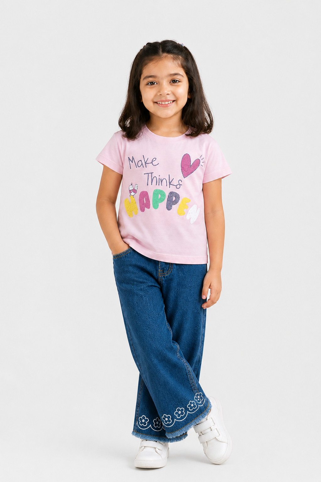 Girls light Pink Short Sleeve T-Shirt