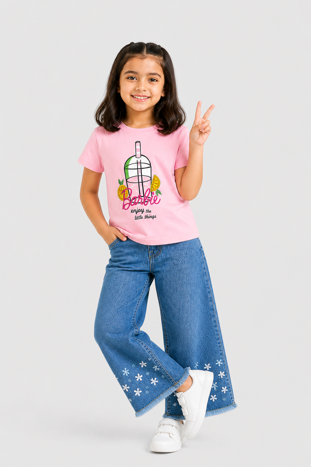 Girls Pink Citrus Splash Tee