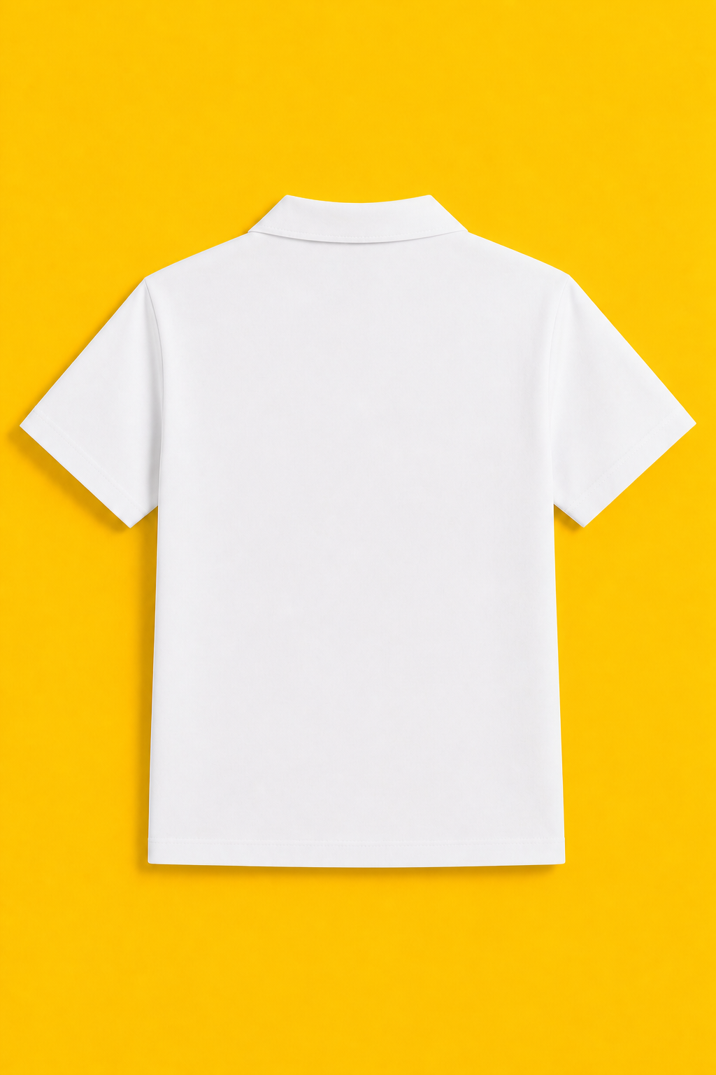 Boys white printed button down polo