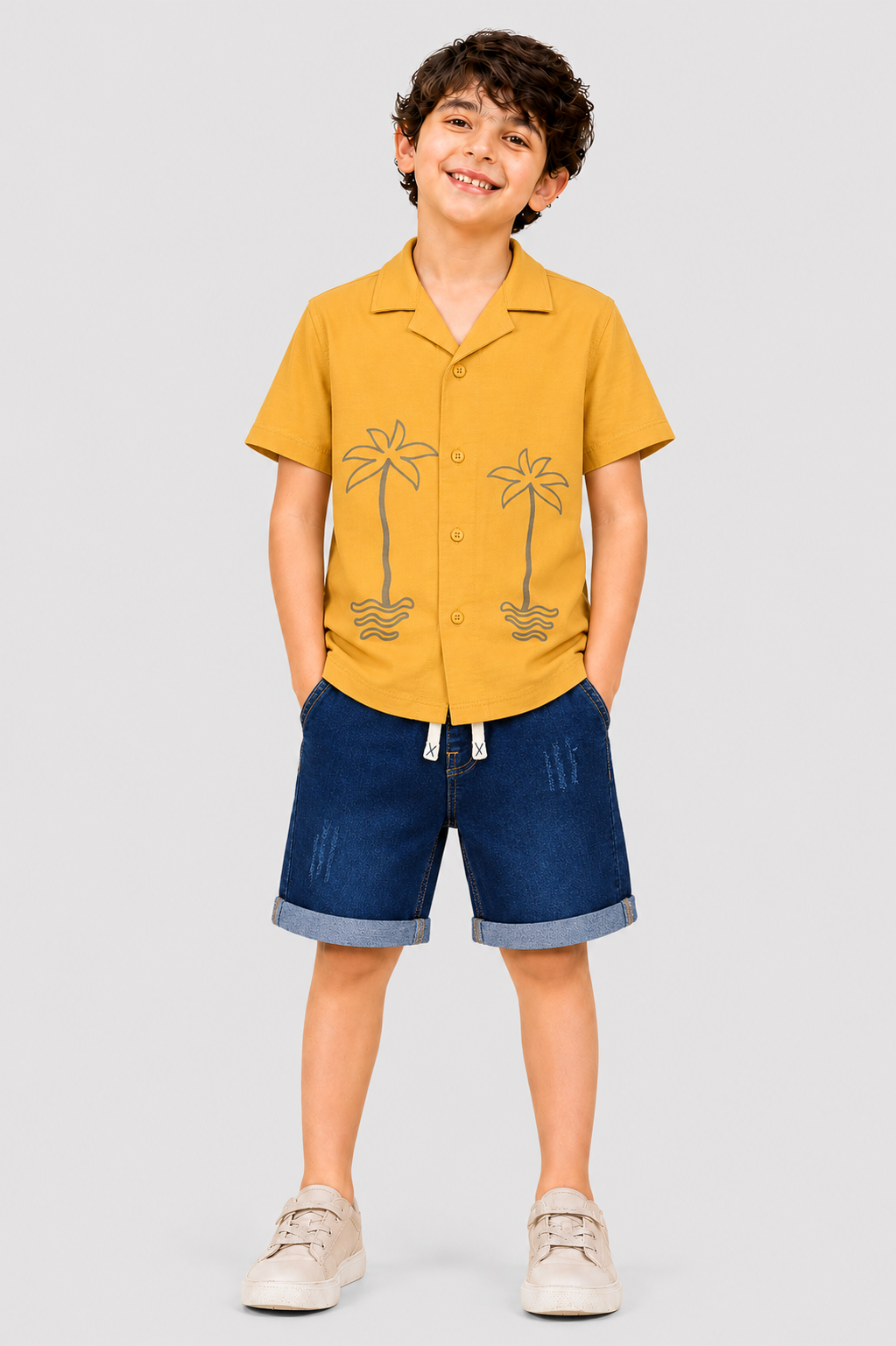 Boys button down dates printed