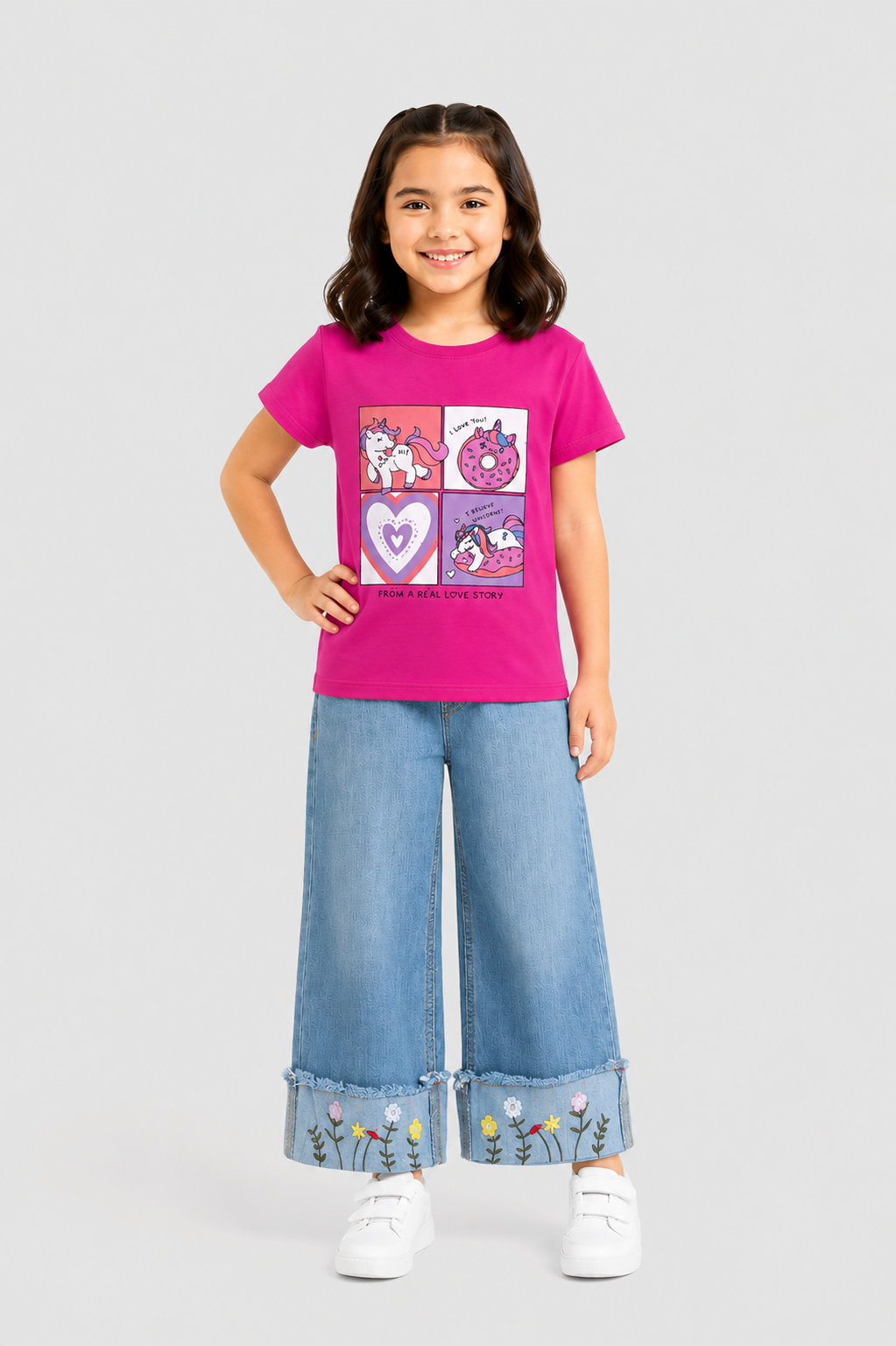 Girls Sweet Unicorn Love Tee Shirt