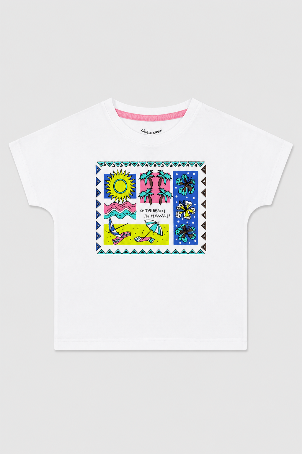 Girls Tropical Hawaii white Co-ord Set