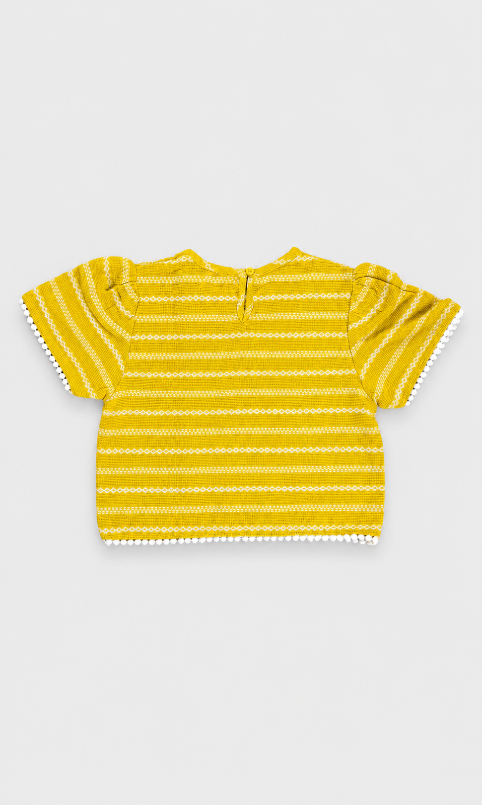 Yellow Striped Puff-Sleeve Shirt