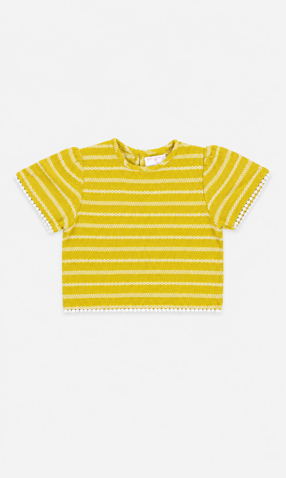 Yellow Striped Puff-Sleeve Shirt