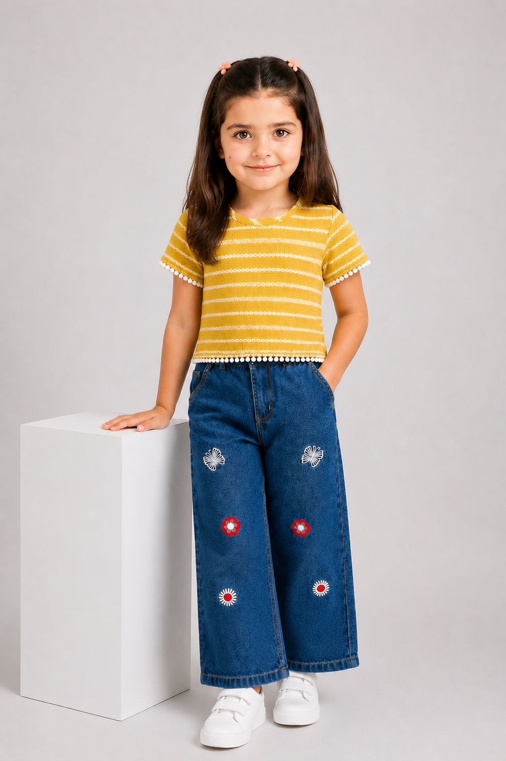 Yellow Striped Puff-Sleeve Shirt