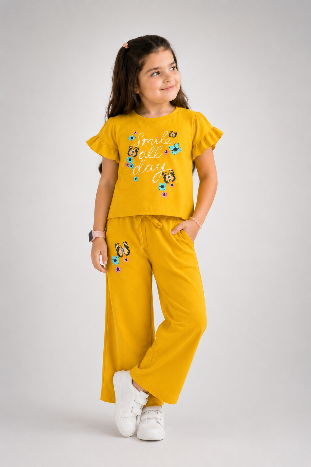 Girls Sunshine Smile Butterfly Co-ord Set