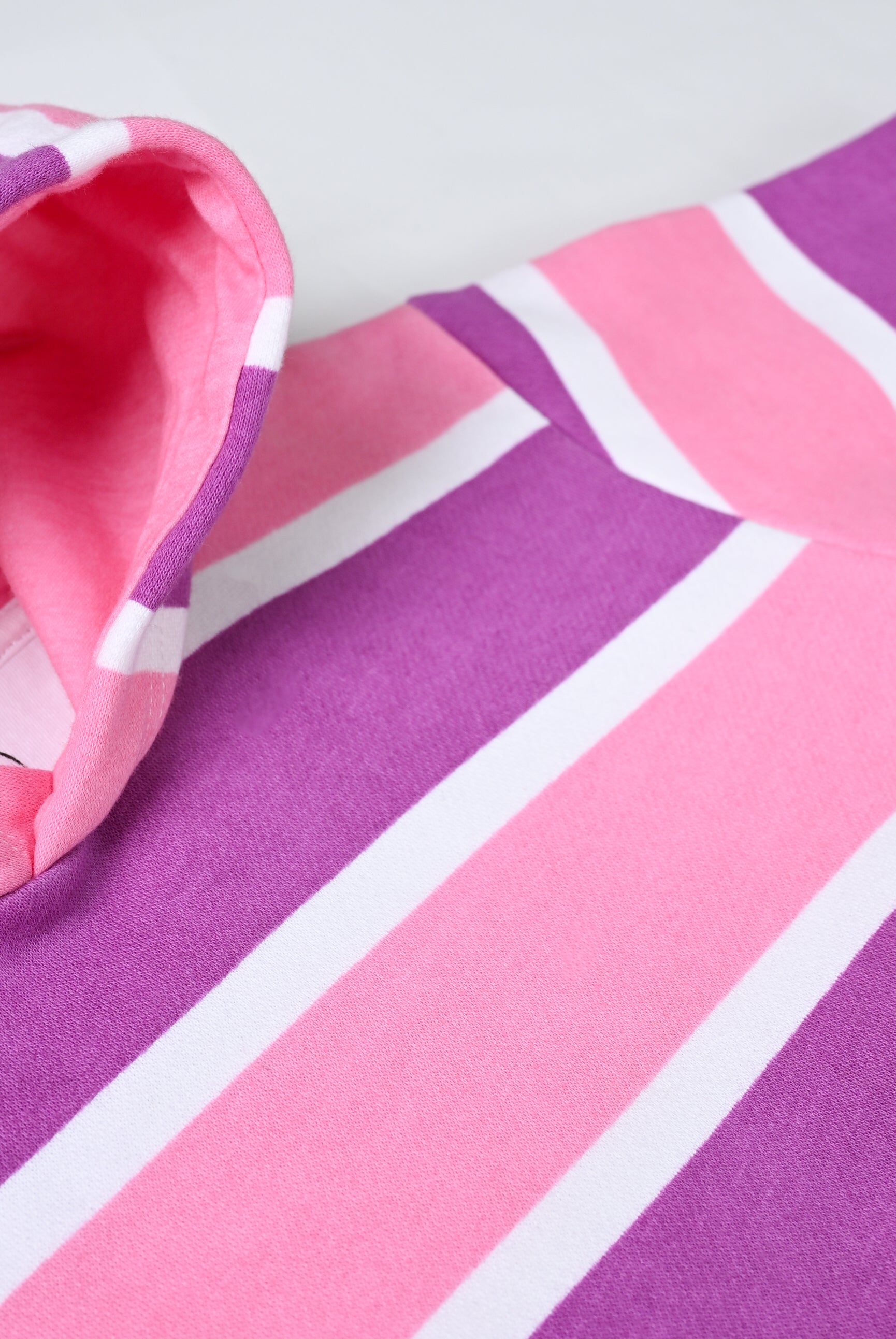 Girls purple and pink striped fleece hoodie