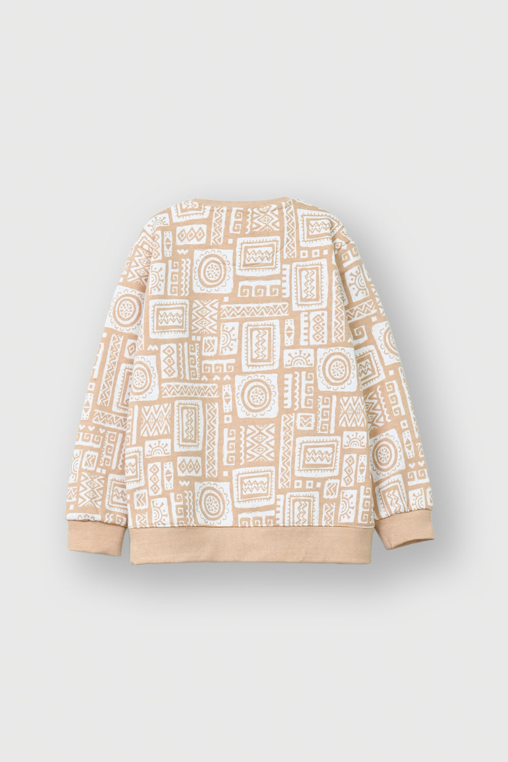 Boys Beige and White Graphic Sweater sweatshirt