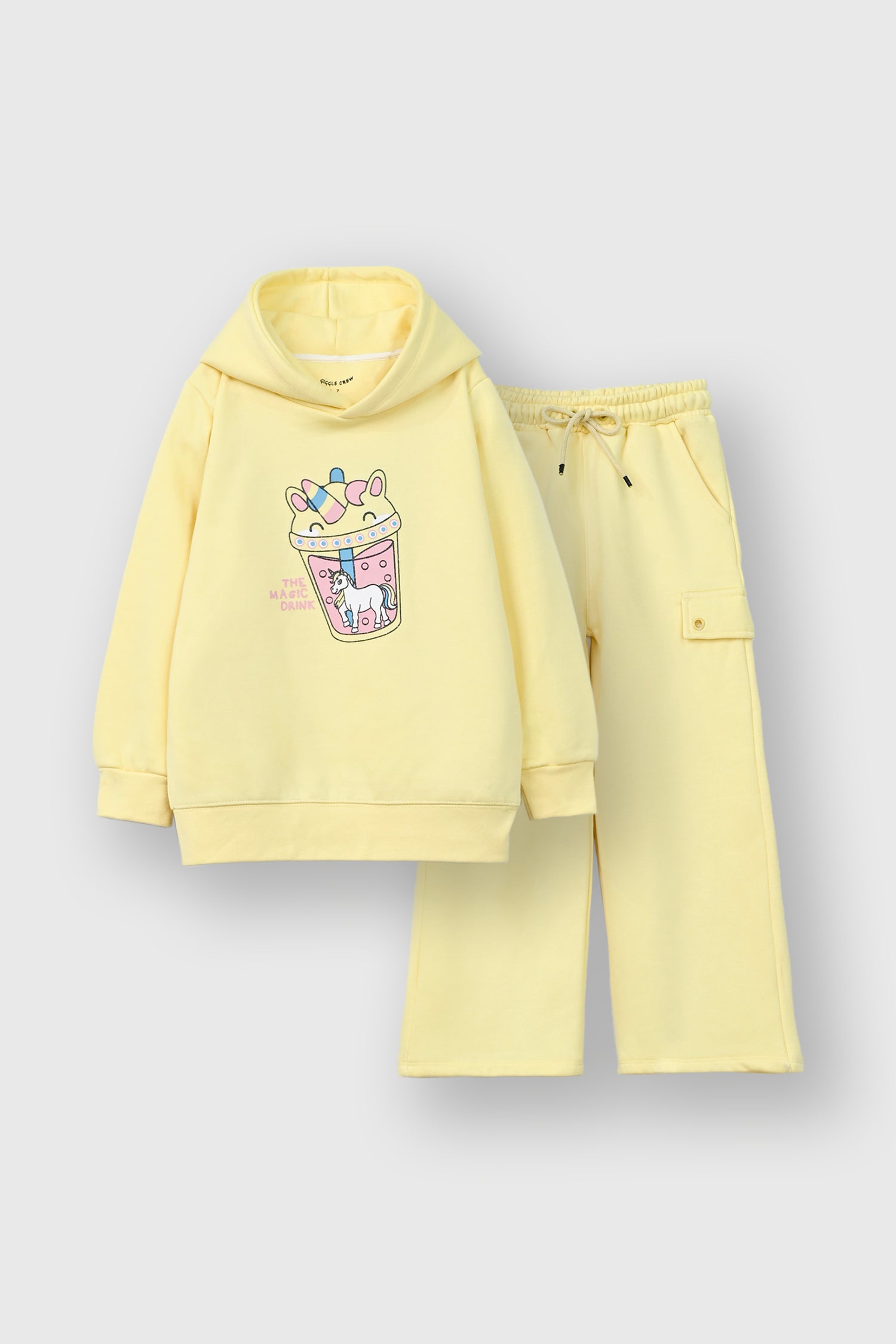 Girls  unicorn printed hooded  Fleece suit