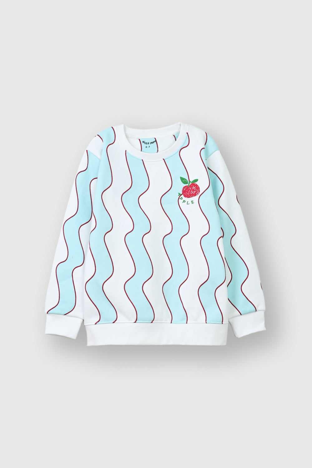 Girls sky blue apple printed Fleece suit