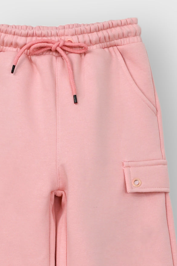 Girls dusty pink floral Fleece suit