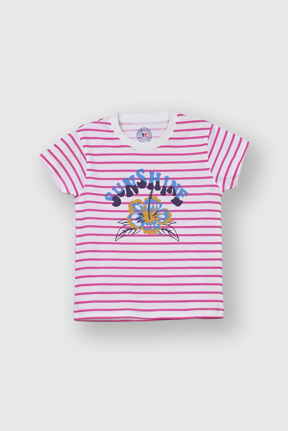 Girls Pink and White Striped T-Shirt