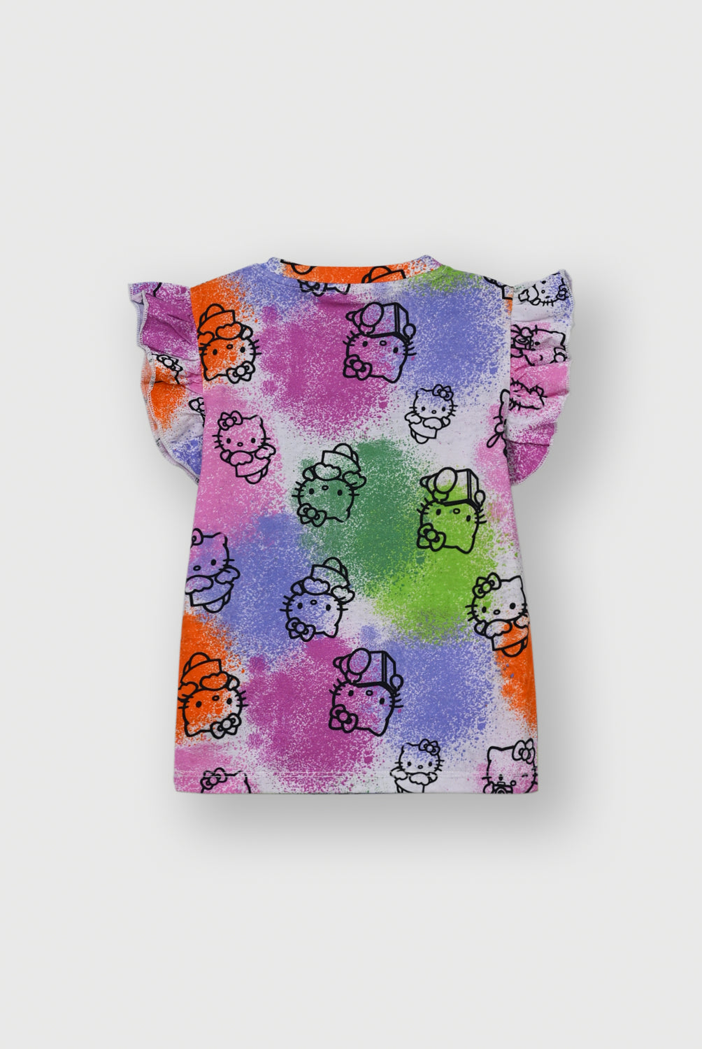 Girls colorful printed kitty T-Shirt