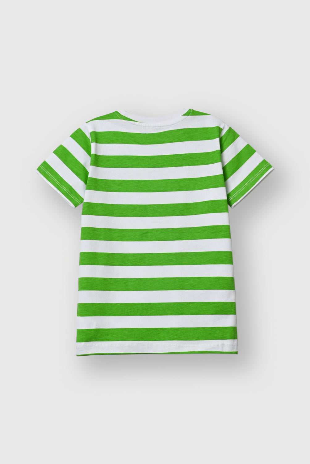 Boys Green and White Thick Stripes T-shirt