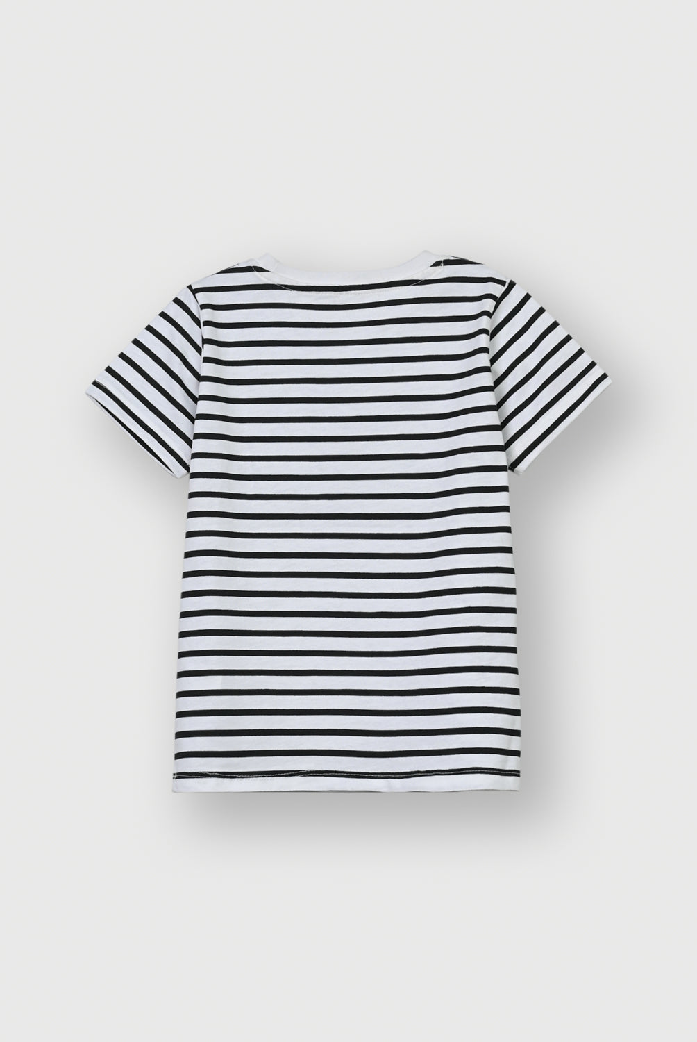 Boys Black and White Striped T-Shirt