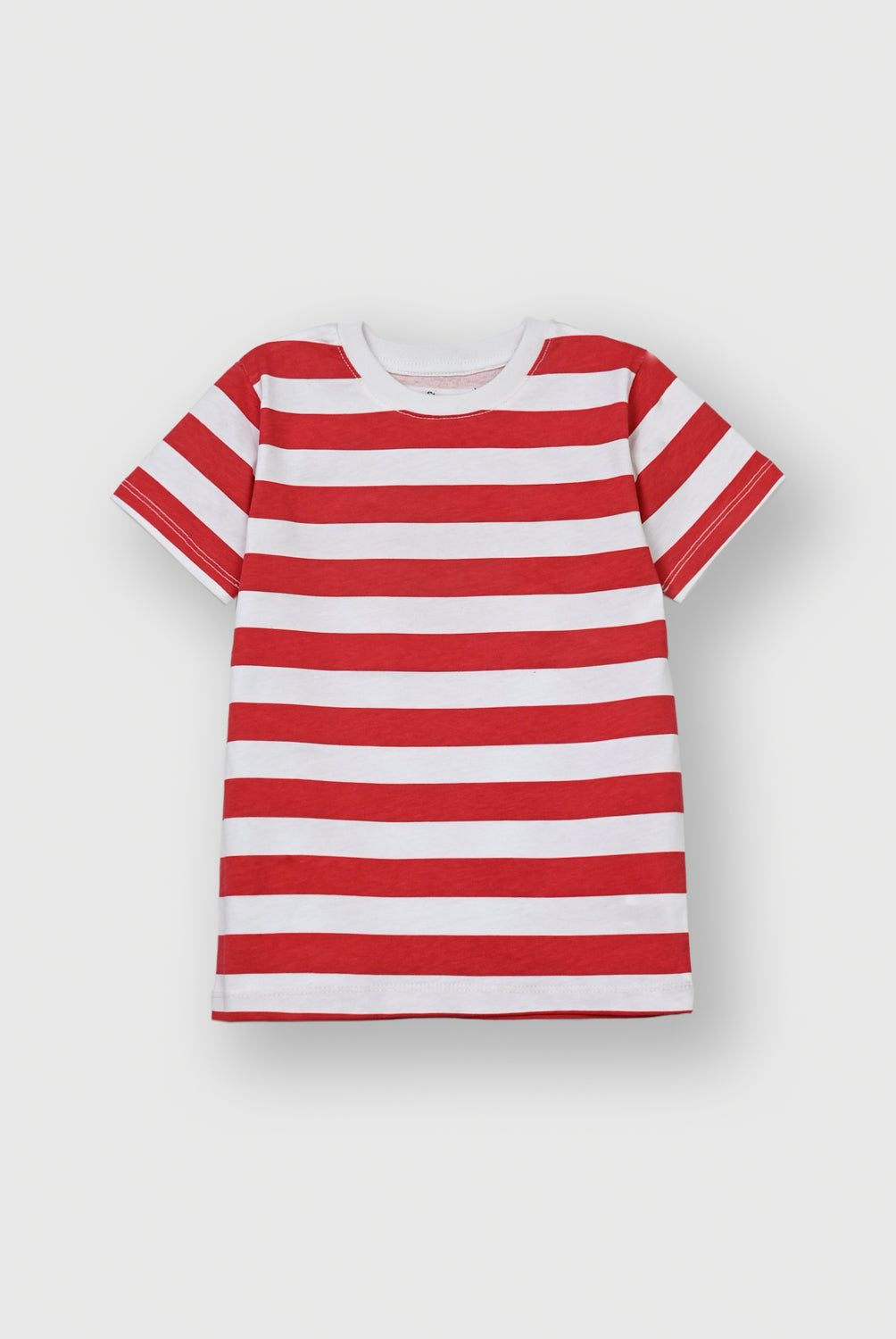 Boys Red and White Striped T-Shirt