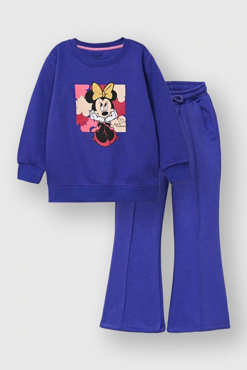 Girls Purple mickeymouse printed Fleece suit