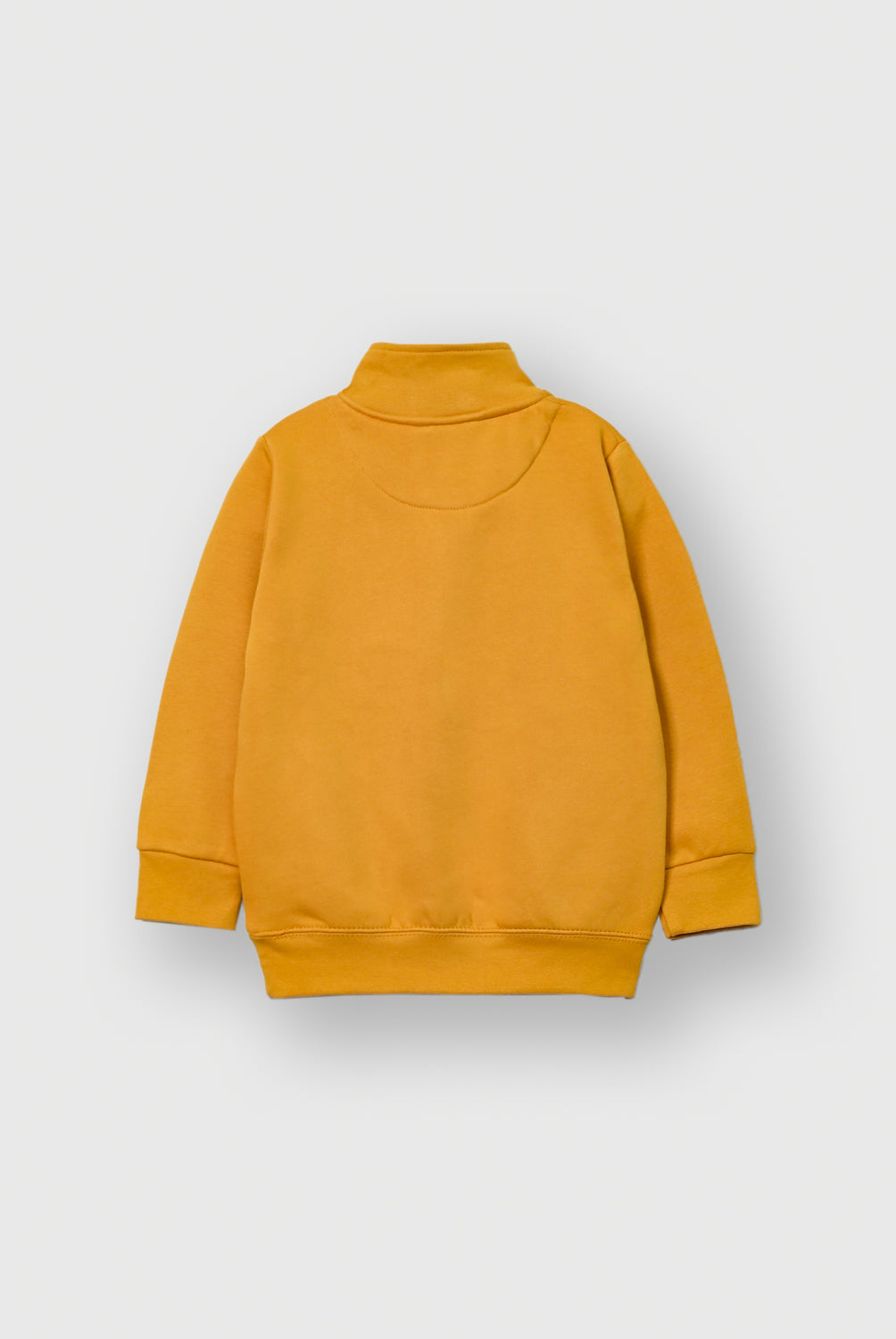 Boys Mustard Zip Neck Fleece Sweatshirt