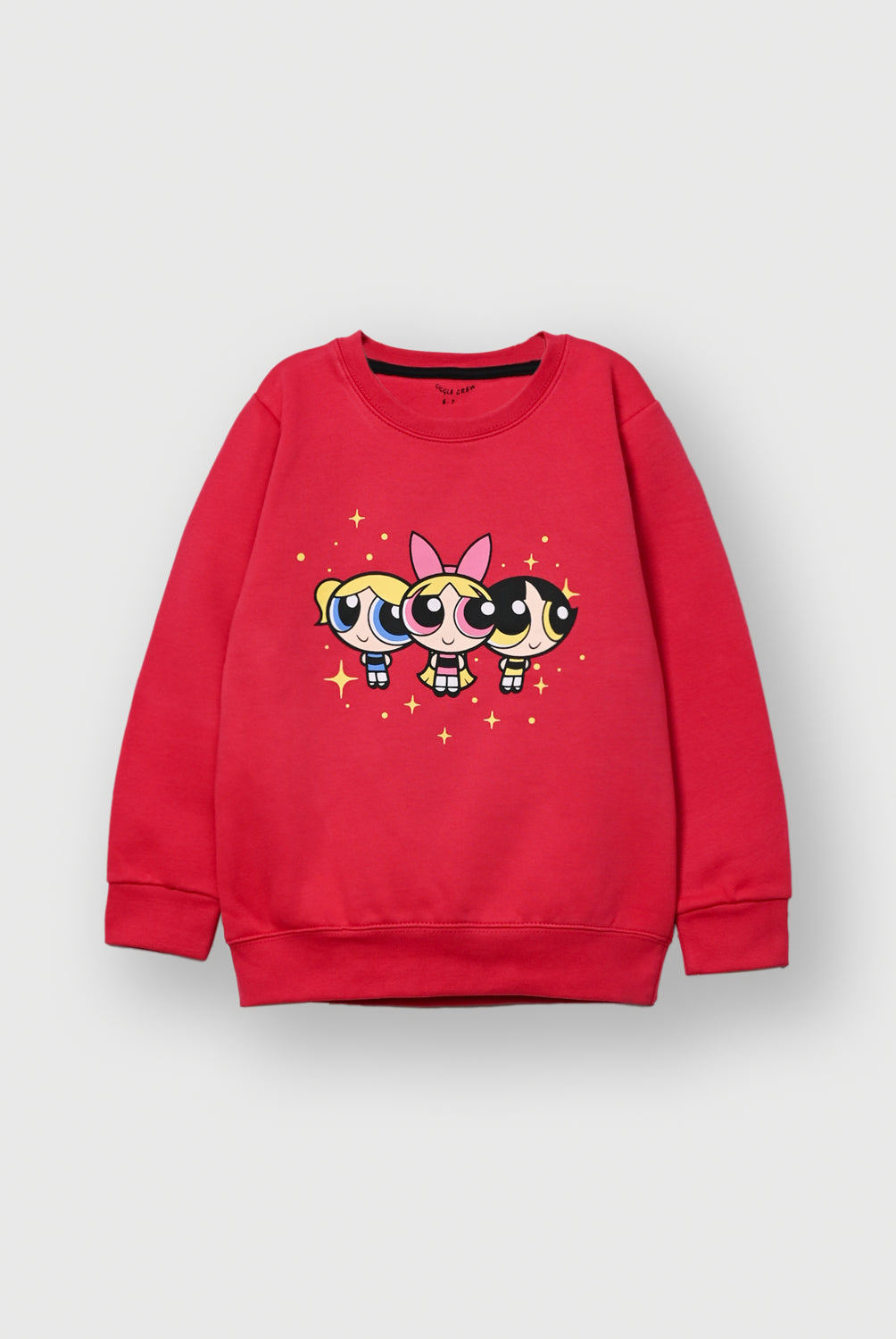 Girls red Cartoon Printed Fleece Sweatshirt