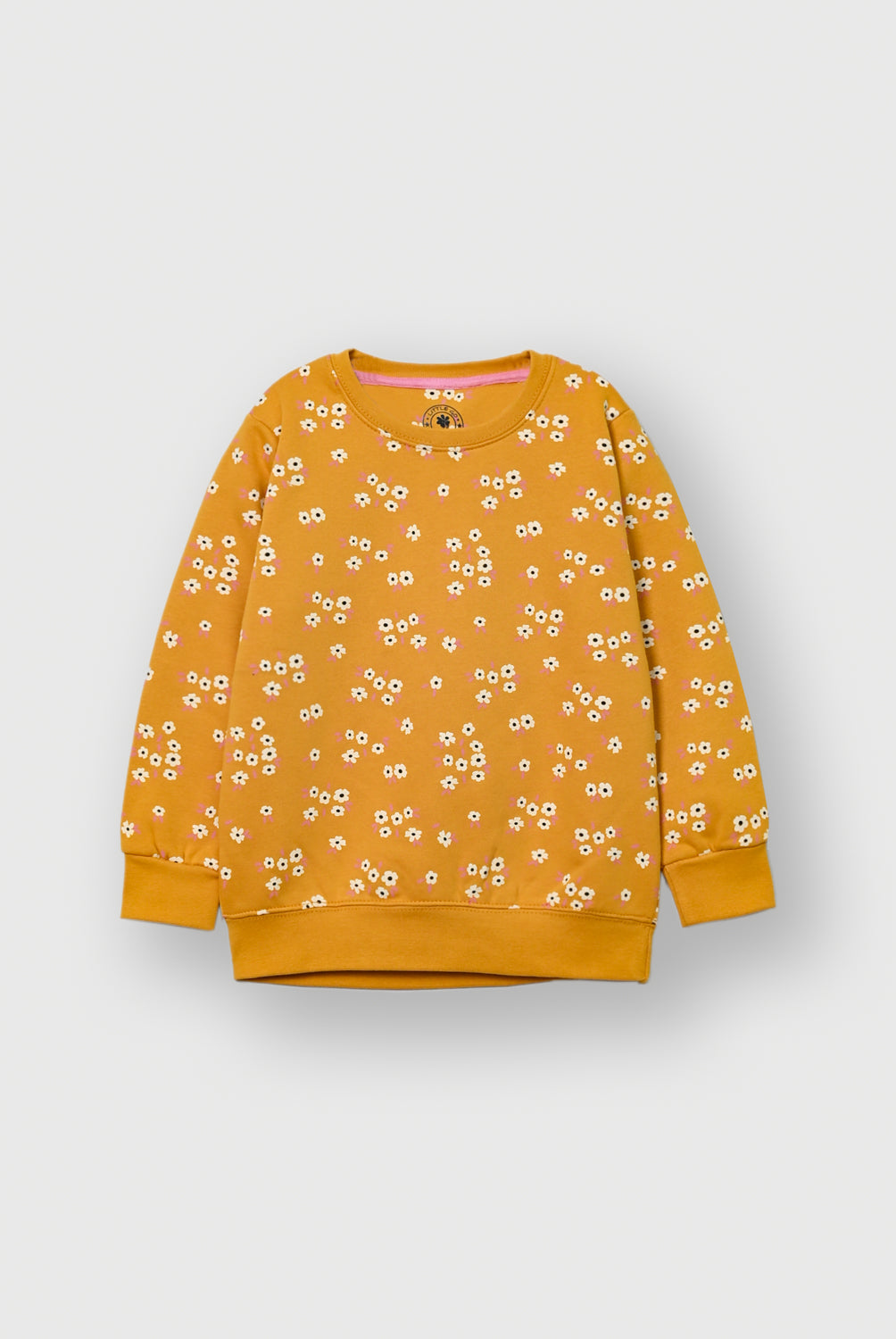 Girls Mustard Floral Fleece suit