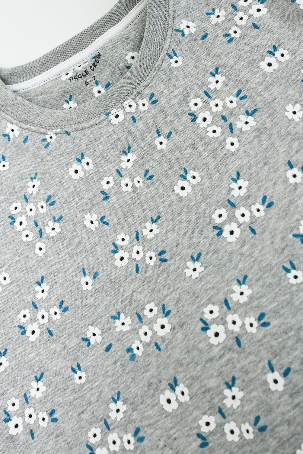 Girls Floral Grey Fleece suit