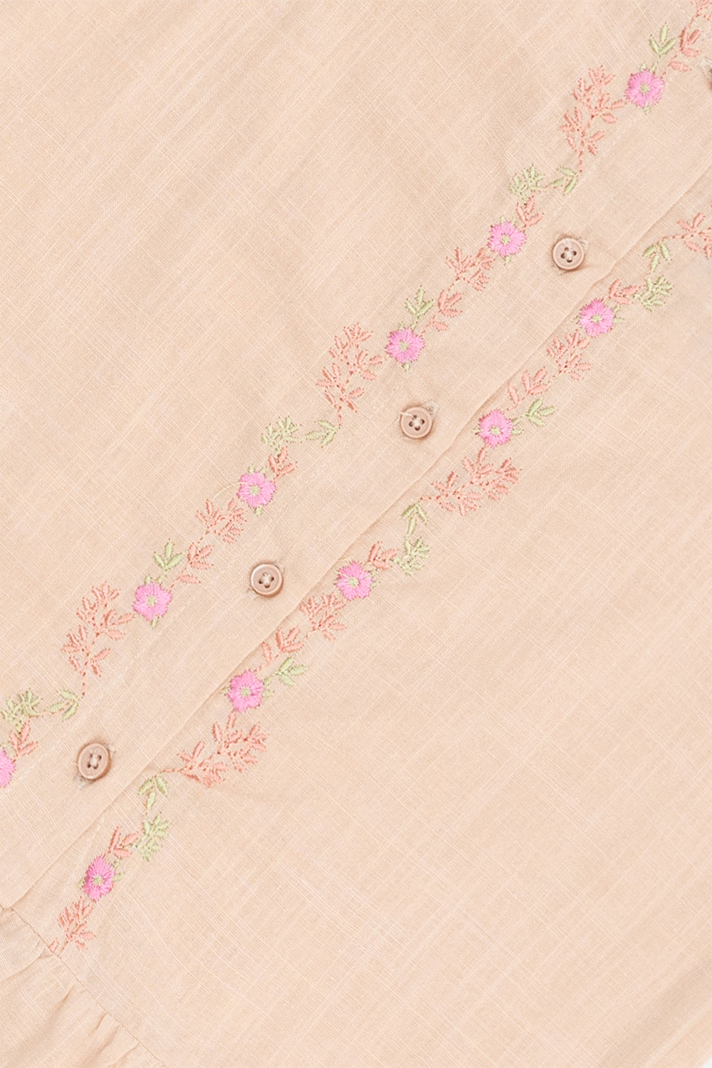 Peach Embroidered Strappy Top