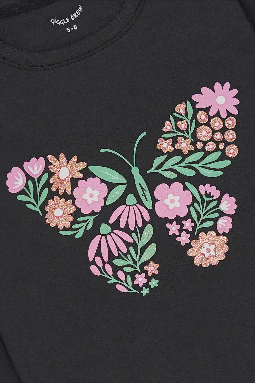 Midnight Bloom Butterfly Tee Shirt