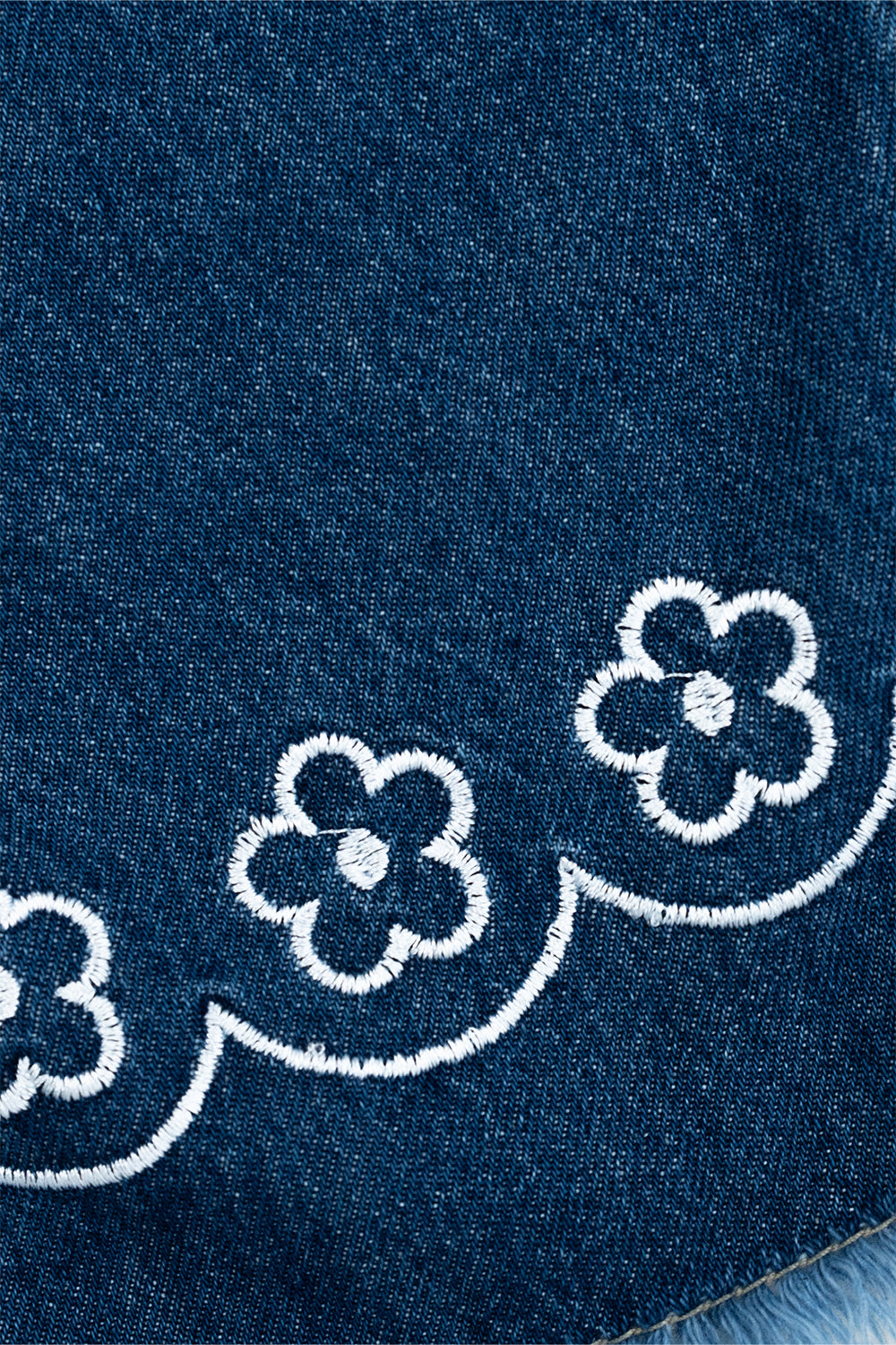 wide-leg embroidered denim pants