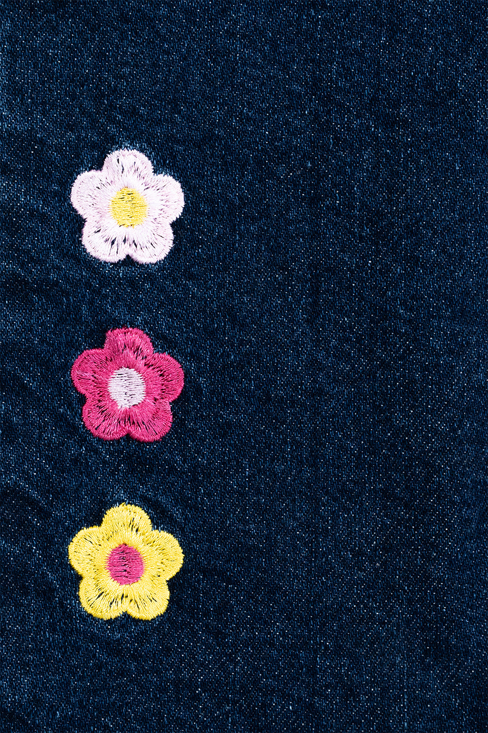 Straight-leg floral embroidered jeans