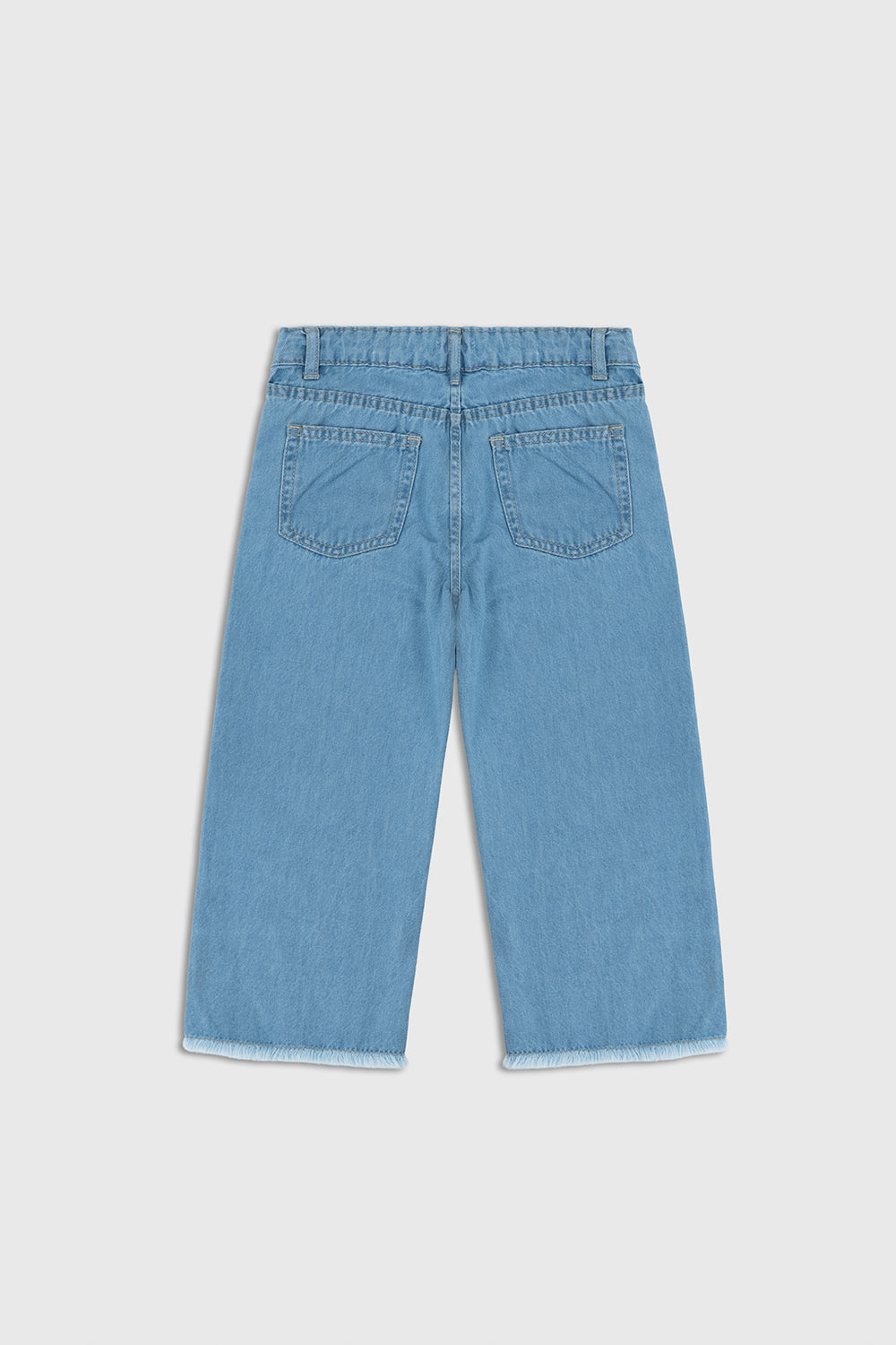 Light blue wide-leg denim pant