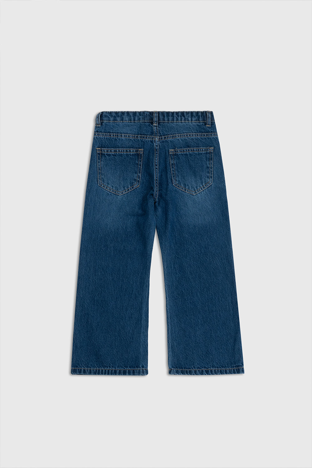 Dark wash wide-leg jeans