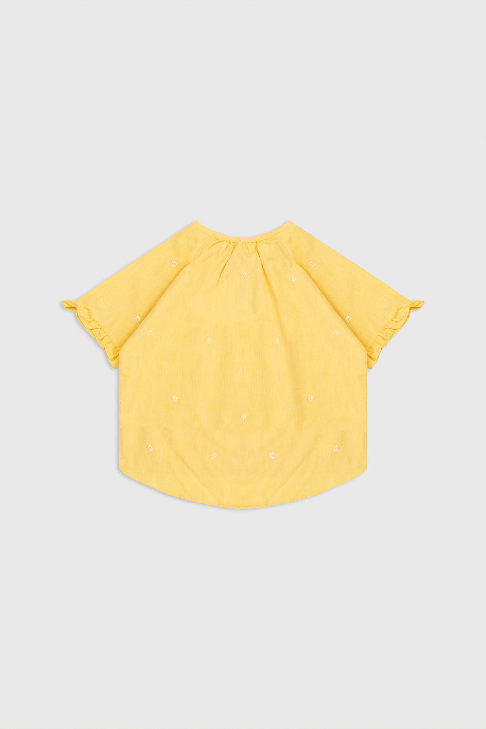 yellow flutter-sleeve Shirt
