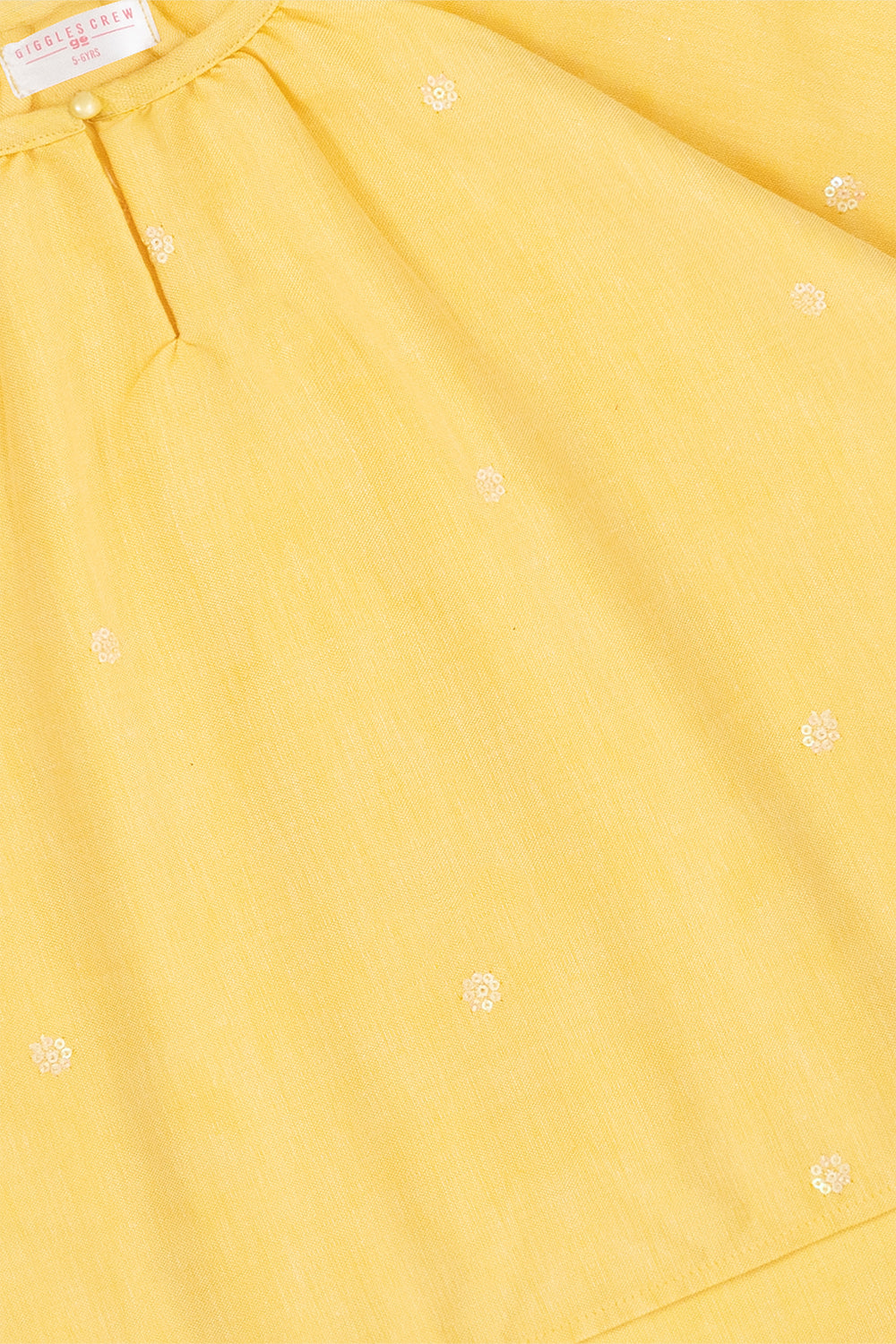 yellow flutter-sleeve Shirt