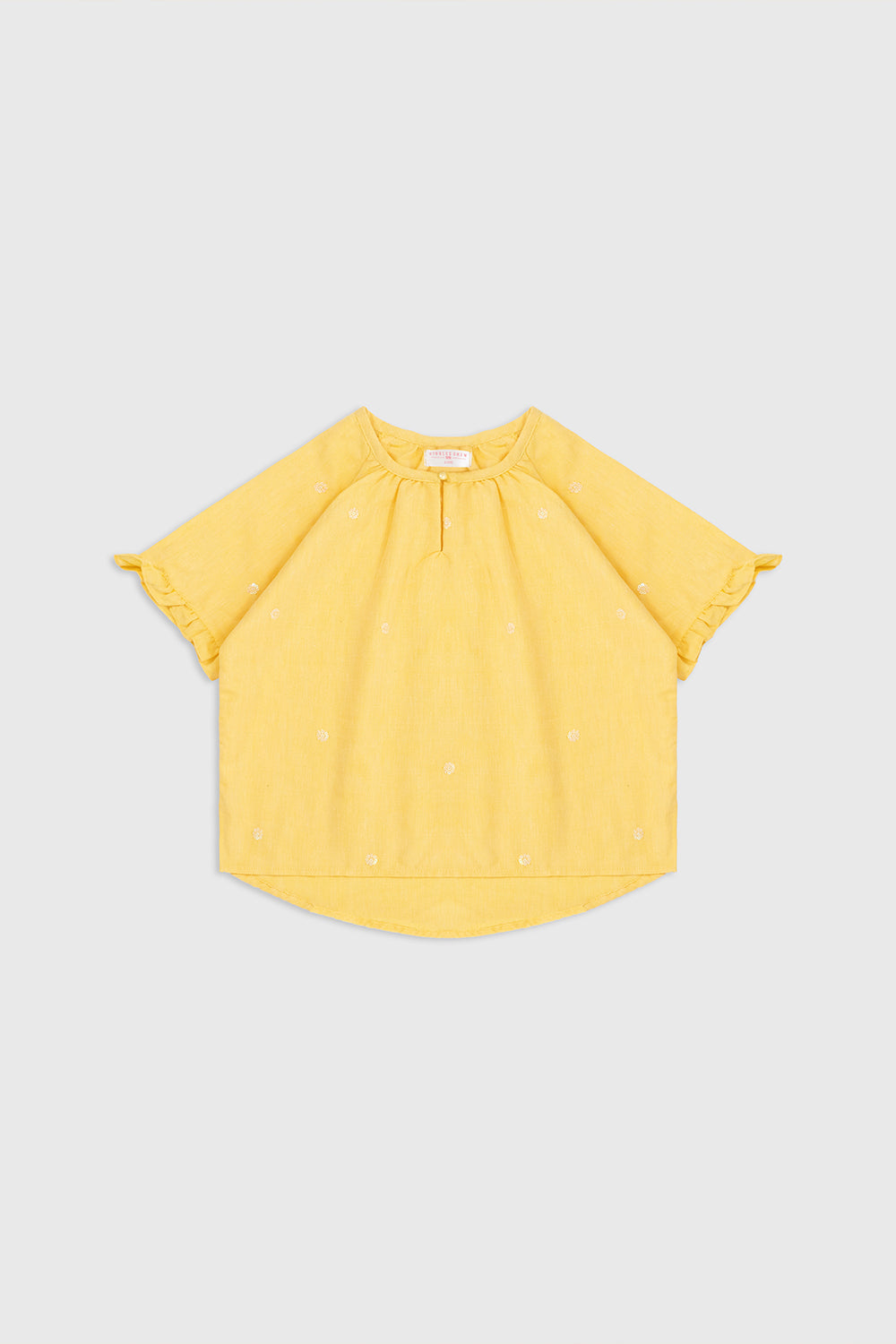 yellow flutter-sleeve Shirt