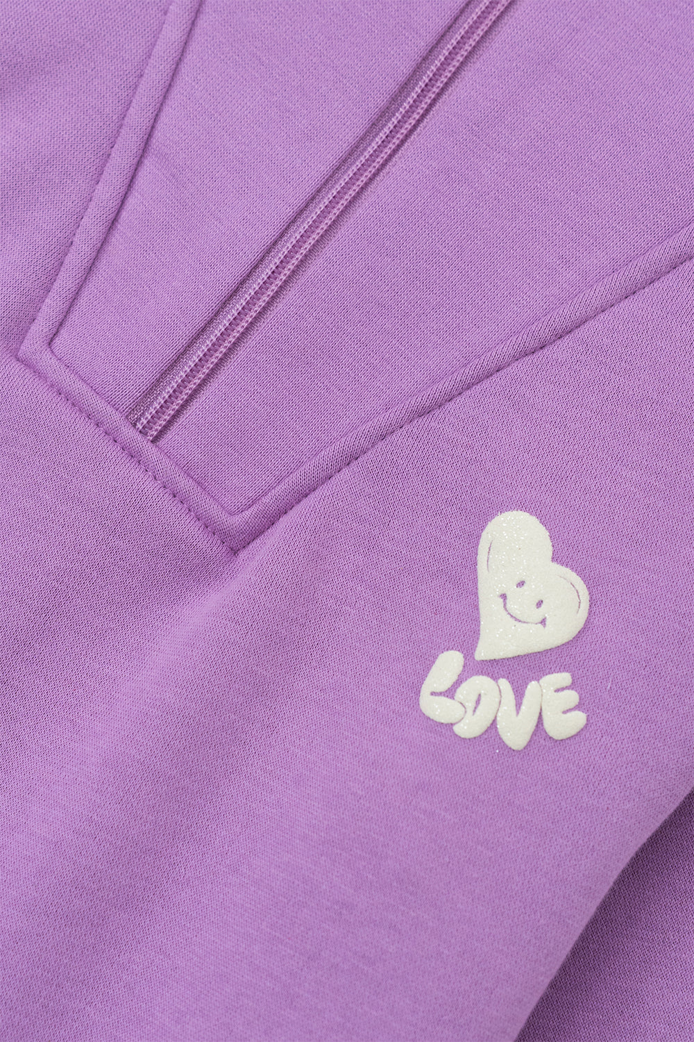 Lavender Half-Zip Fleece Sweatshirt