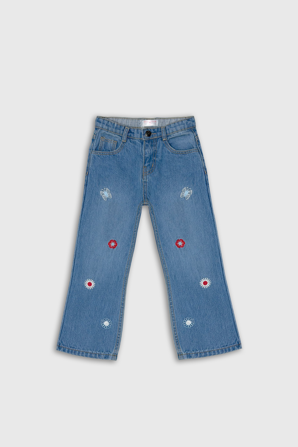 Light wash wide-leg jeans