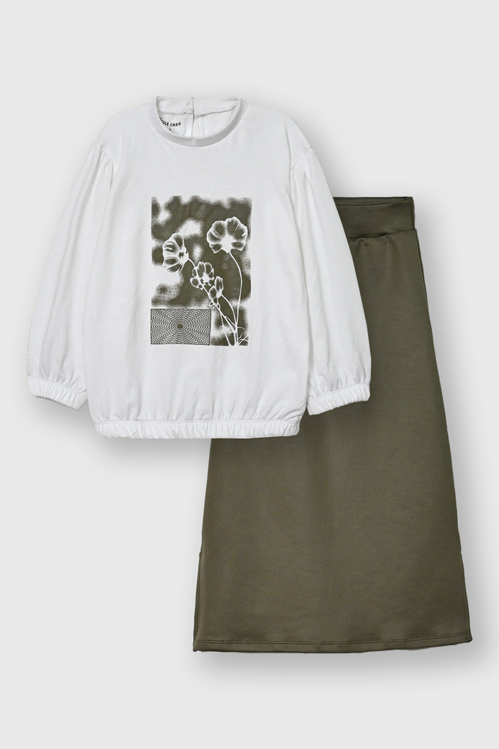 Floral Harmony shirt and skirt Set