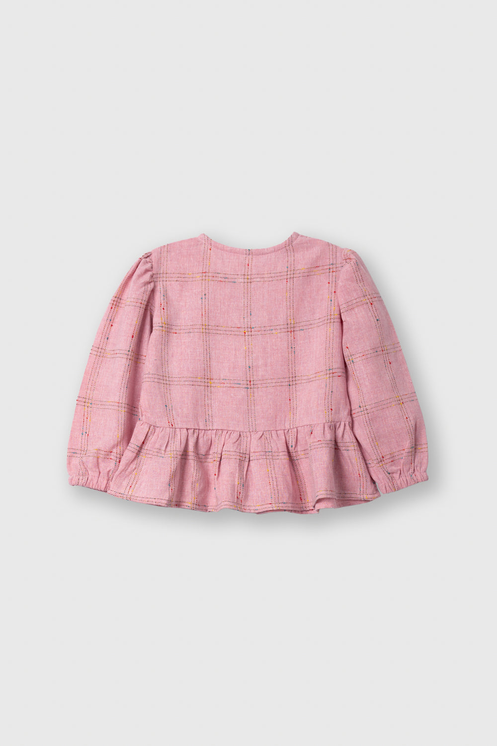 Blush Check Peplum Co-Ord Set