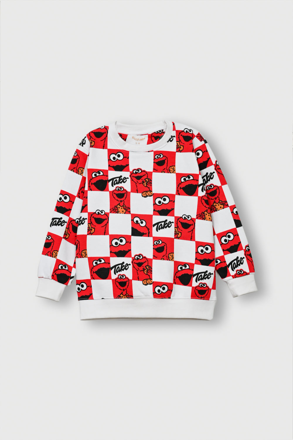 Boys Red and White Checkered Fleece Sweatshirt